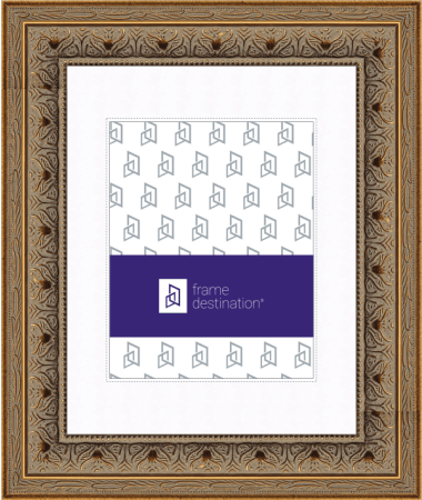 Wood Diploma Frame with Ornate Detail and White Mat P310