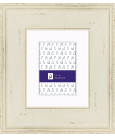 Wedding Picture Frame with White Mat Distressed Wood P742