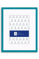 Turquoise Picture Frame with White Mat P117V