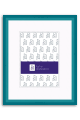 Dramatic Angled Aqua Green Wood Picture Frame with Mat P435