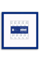 Galactic Blue Metal Picture Frame with White Mat P117V - 4x4-Artwork / Frame-7x7