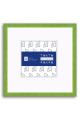 Cyber Green Metal Picture Frame with White Mat P117V - 4x4-Artwork / Frame-7x7