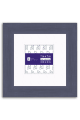 Distressed Blue Wood Picture Frame with Mat P792 - 4x4-Artwork / Frame-7x7