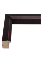 Angled Modern Picture Frame in Black with Line Accents P581 Inside Image