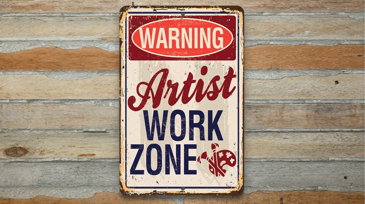 Artist Work Zone Sign