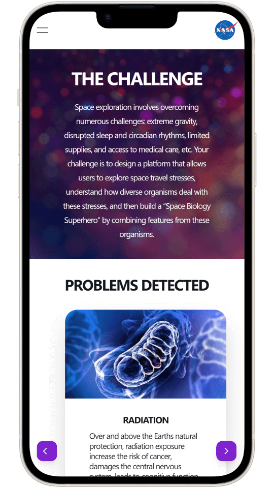 Imagen de la interfaz de usuario de la página web de Biospace