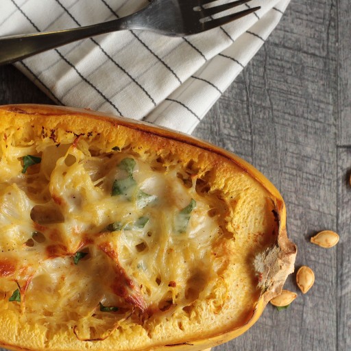Courge spaghetti gratinée farcie à la Mamzells