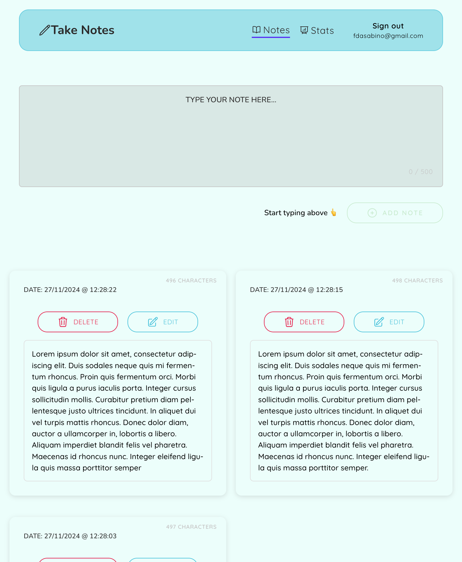 Take Notes App