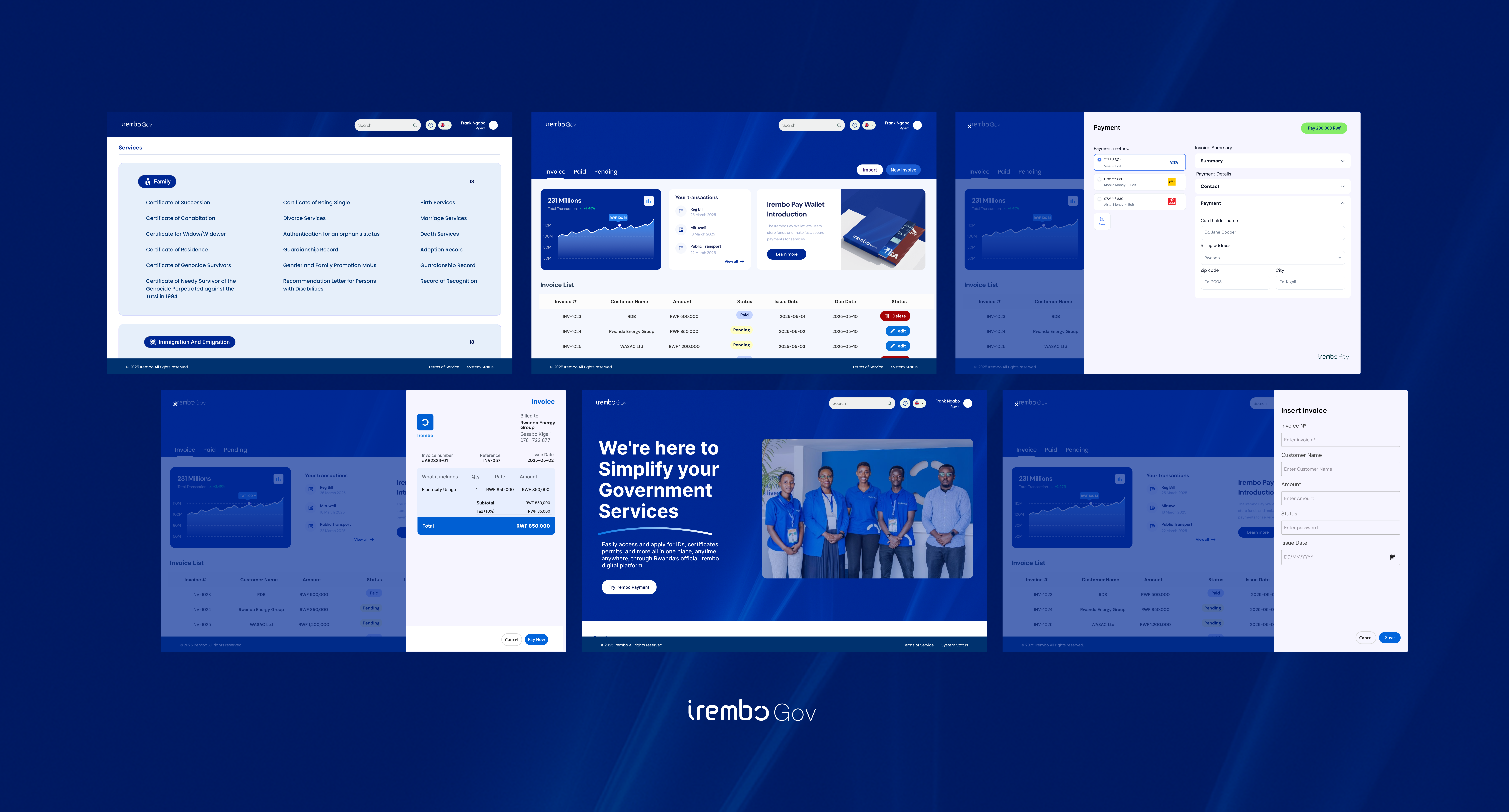 Irembo Invoicing Final UI Design