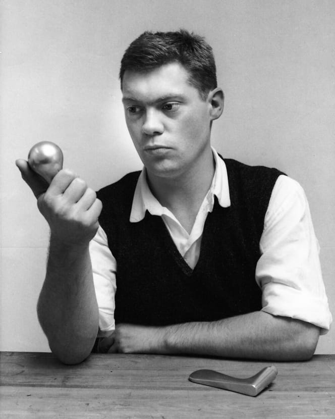 A black-and-white portrait of Jasper Morrison that was used in the original campaign for his FSB 1144 door handle.