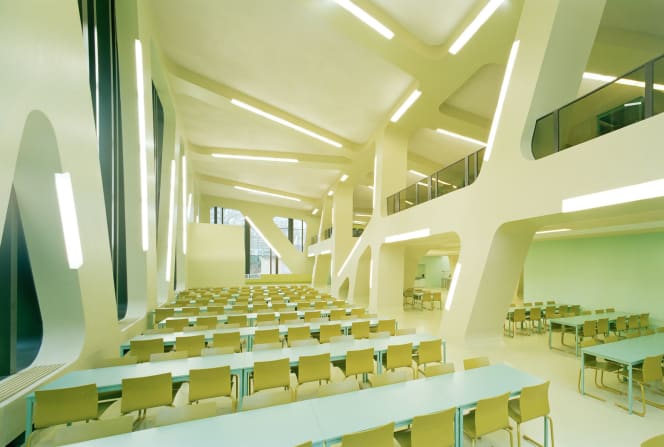 Photo of the interior of the Mensa Moltke. Photo by David Franck.