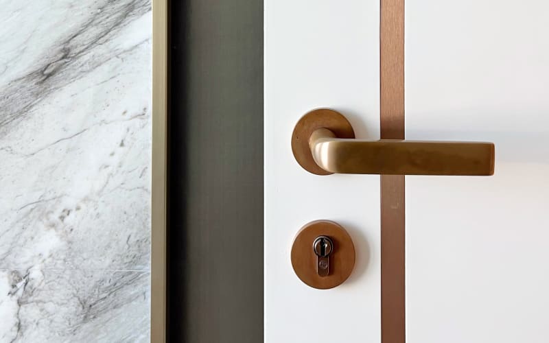The door handle FSB 1267 in Bronze with a round rosette.