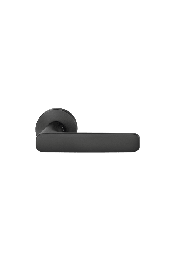 Cut-out of the FSB door handle 1289 in black anodized aluminum.