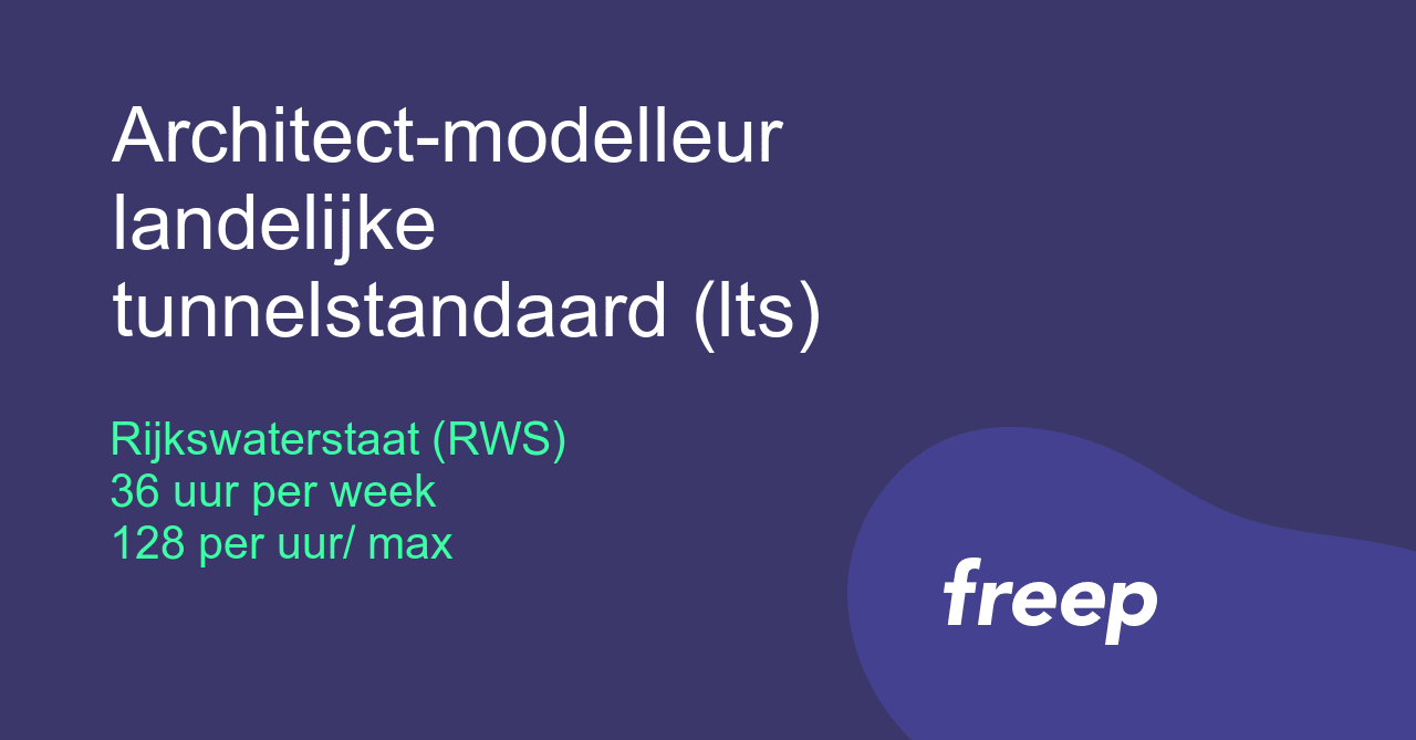 Architect-modelleur landelijke tunnelstandaard (lts) bij ...