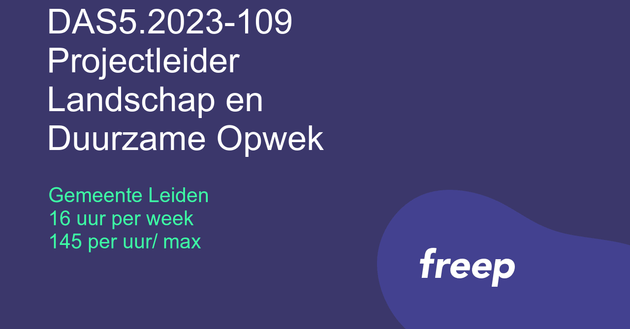 DAS5.2023-109 Projectleider Landschap en Duurzame Opwek bij Gemeente ...