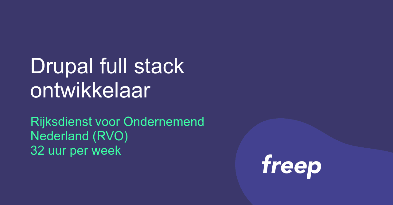 Drupal full stack ontwikkelaar bij Rijksdienst voor Ondernemend ...