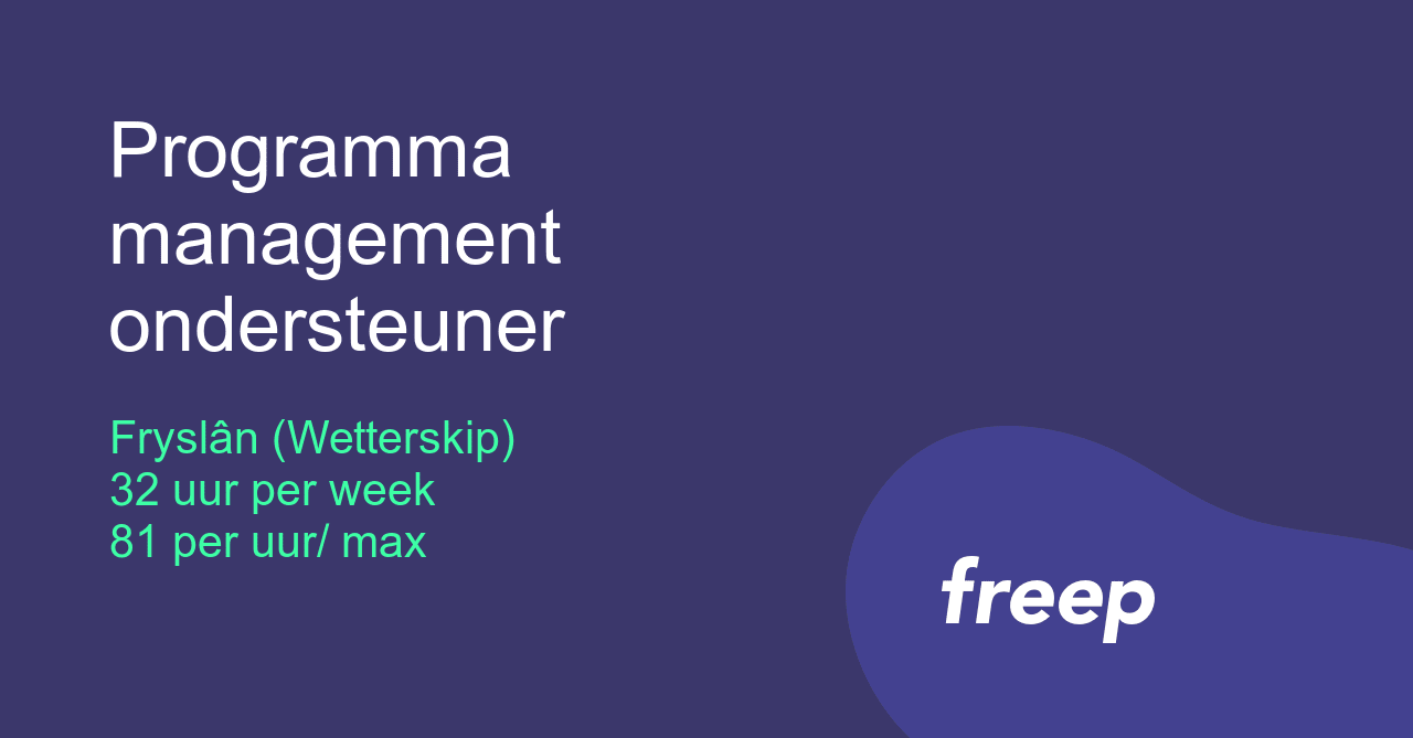 Programma management ondersteuner bij Fryslân (Wetterskip) - ZZP ...