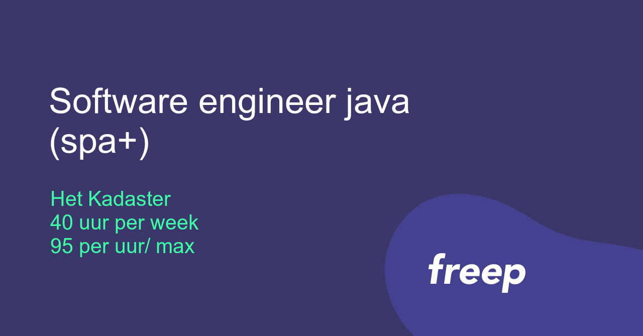 Software engineer java (spa+) bij Het Kadaster - ZZP | Interim | Freelance