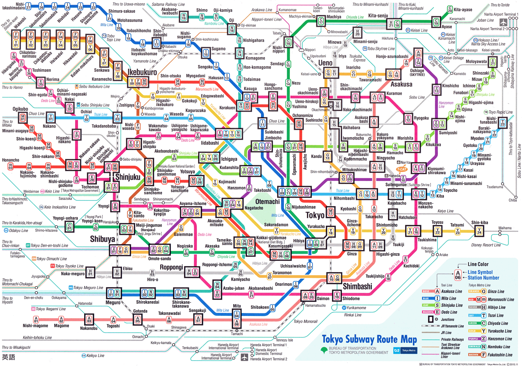 Tokyo subway map