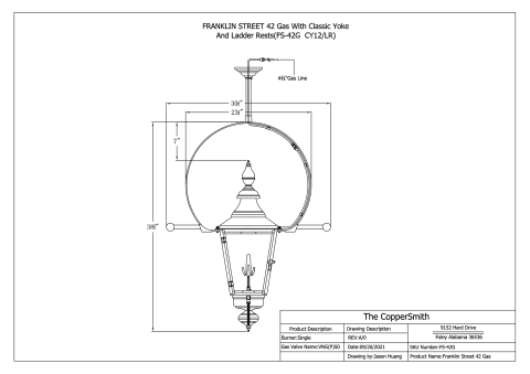 Franklin Street Hanging Lantern by CopperSmith