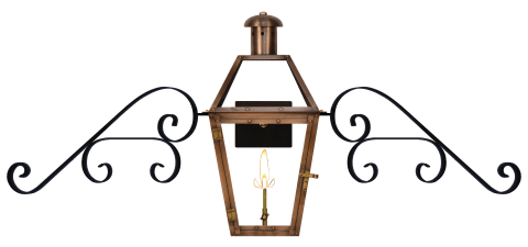 GT-240, wall light, copper lantern, gas and electric lighting