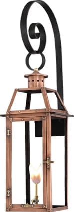 Bienville 30” Gas Wall Mount Copper Lantern by Primo
