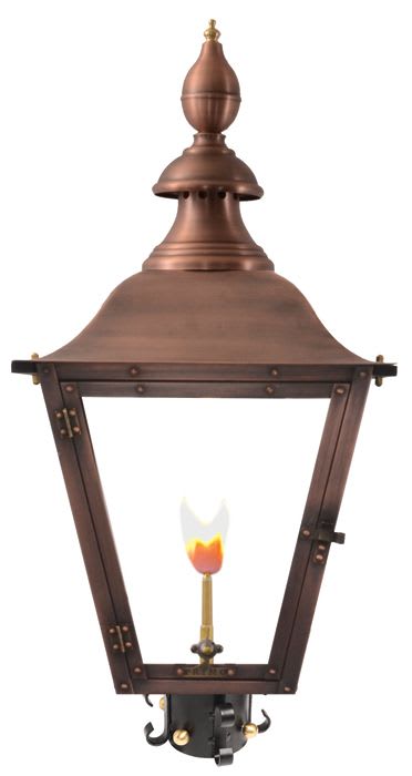 Oak Alley Post Mount Gas Copper Lantern by Primo