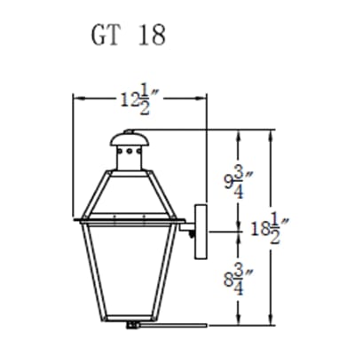 The CopperSmith Georgetown Petite Gas and Electric Lantern Georgetown 15.5  Petite Gas and Electric Copper LanternGT 15 Georgetown 15.5 Petite