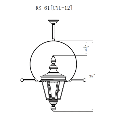 Classic Copper Gas Lantern - Hanging With Full Yoke– Tower Lighting