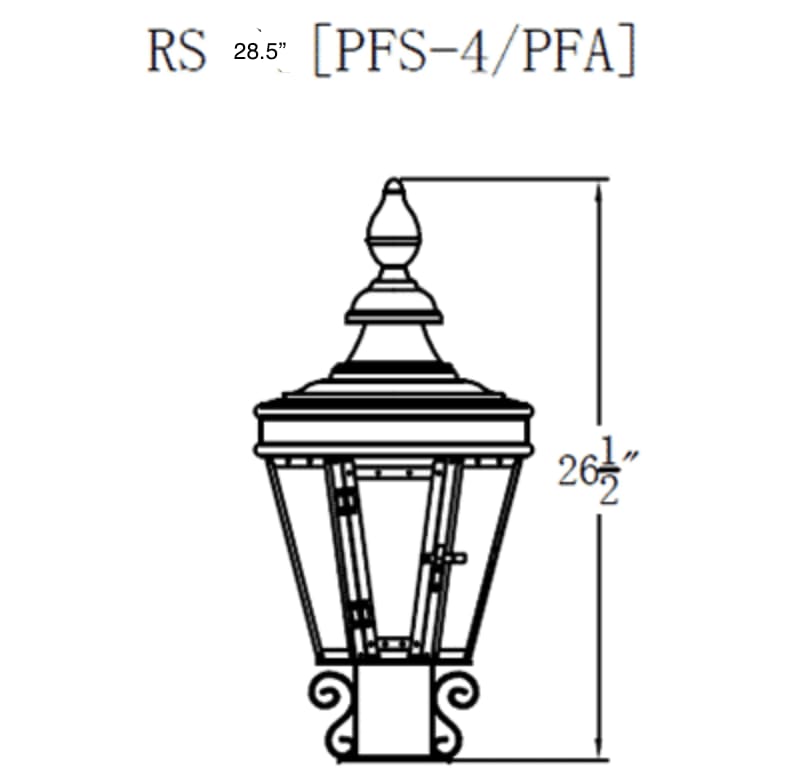 Eslava Street Gas or Electric Copper Lantern with Top and Bottom Scrolls