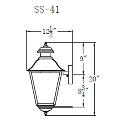 Tradd Street Collection  T-41 Hanging Gas Lantern - Lantern & Scroll