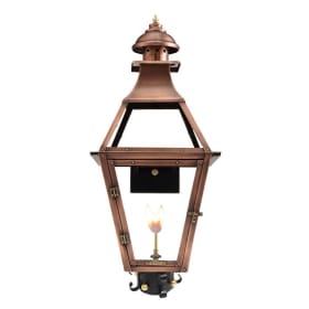 Jackson Gas Post Mount Copper Lantern by Primo