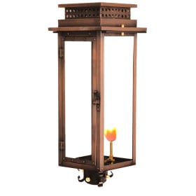Nouveau Post Mount Gas Copper Lantern by Primo