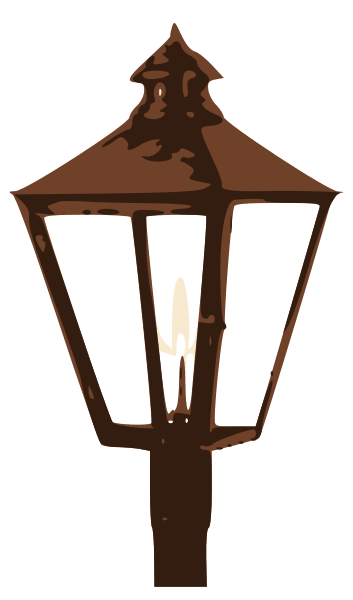 Adam Street Post Mount Gas Light Copper Lantern