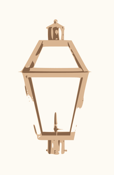 Charleston 23.5" Post Top Lantern Front View