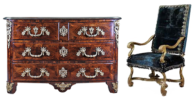 Louis XIV period furniture illustration