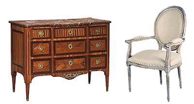 Louis XVI period furniture illustration