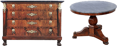 Empire period furniture illustration