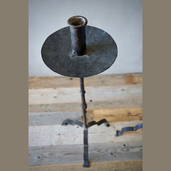 Pair of Large Italian Wrought-Iron Candlesticks