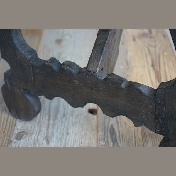 Italian Oak Trestle Console Table