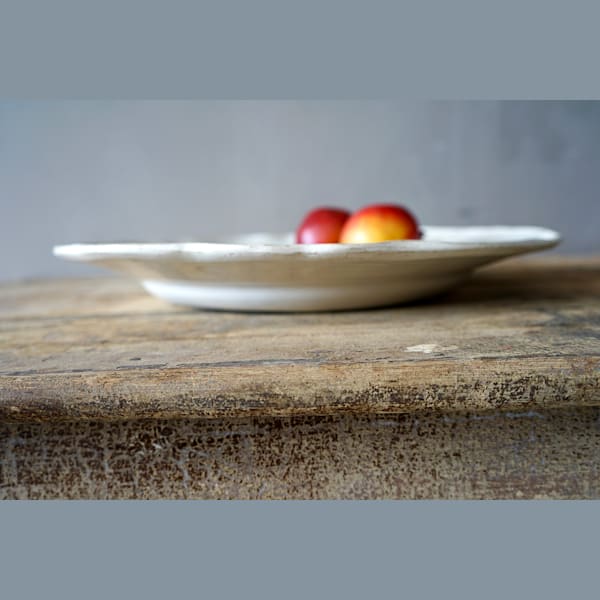 Large French White Ceramic Platter