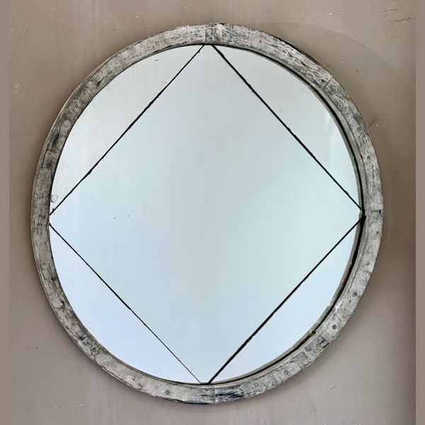 Round Painted French Mirror