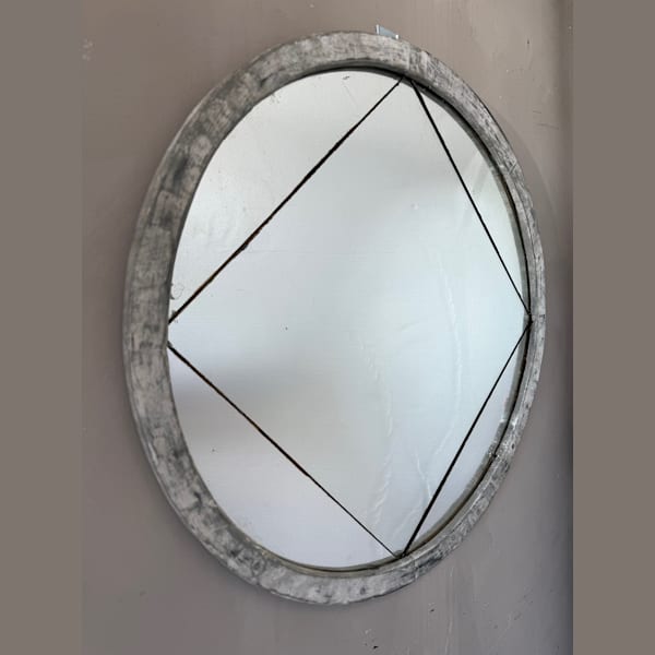 Round Painted French Mirror