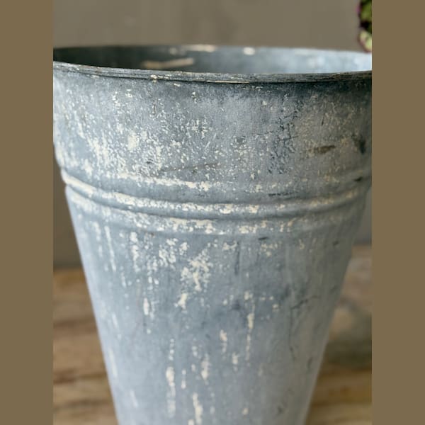 Vintage French Zinc Florist Buckets (Pair)
