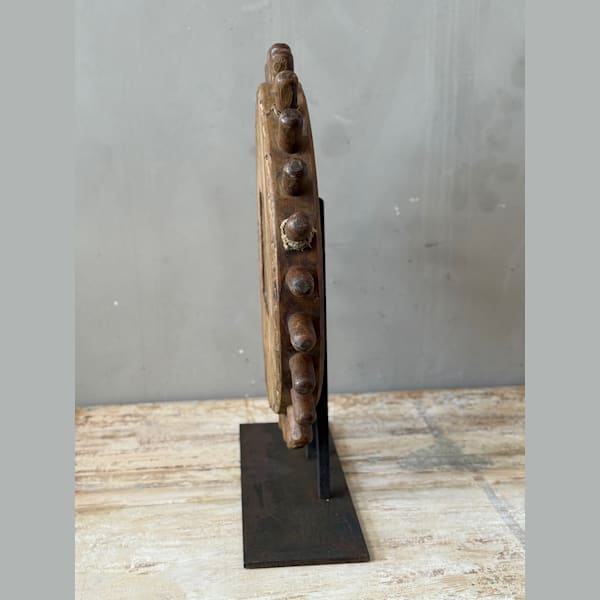 Large Mounted Wooden Cog