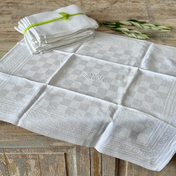 Set of French White Linen Napkins