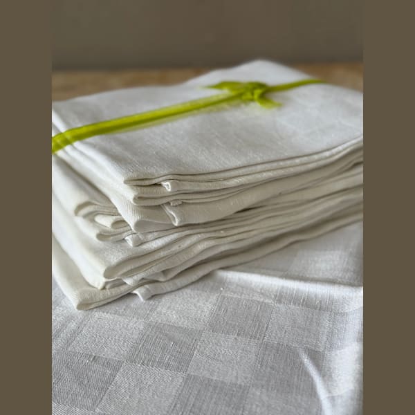 Set of French White Linen Napkins