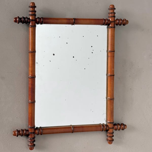 French Faux-Bamboo Mirror