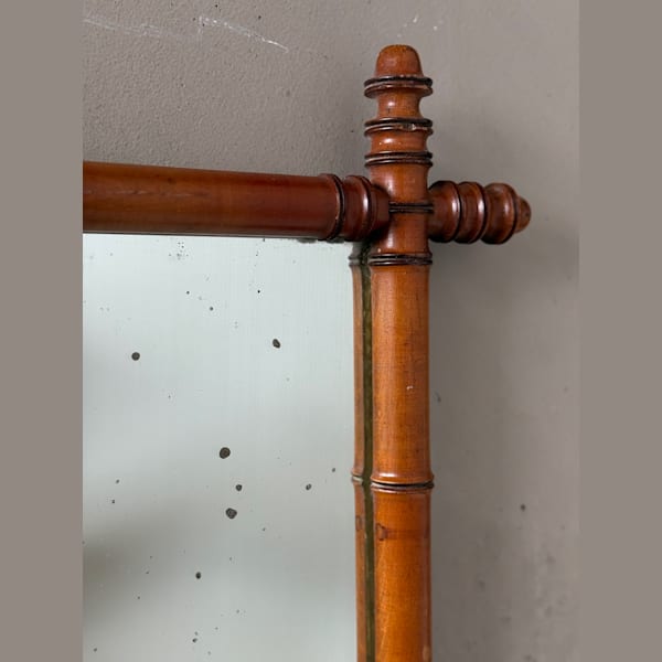 French Faux-Bamboo Mirror