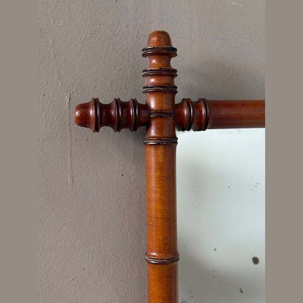 French Faux-Bamboo Mirror